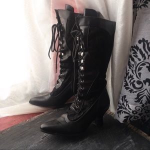 Victorian Lace Black Boot Size 7
